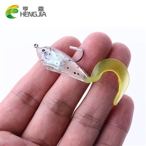 Hengjia 5pcs Jig Head Soft Lure 6cm 5g Artificial Fishing Bait Swimbait