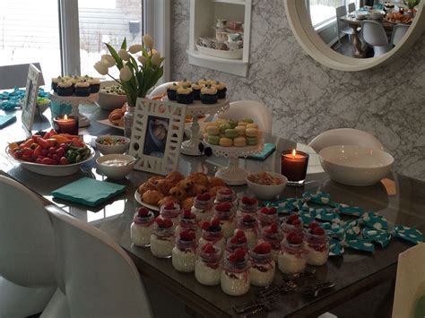 Starting at the wide end of a triangle, roll it away from you all the way to the point. Baby Boy Baby Shower: French themed with berry parfaits ...