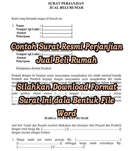 Contoh Form Surat Jual Beli Tanah - Contoh Surat