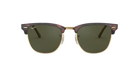 Ray Ban Rb3016f Clubmaster Classic 55 Green And Tortoise Sunglasses