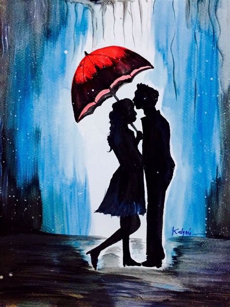 Couple In Love Silhouette Art Painting Silhouette Painting