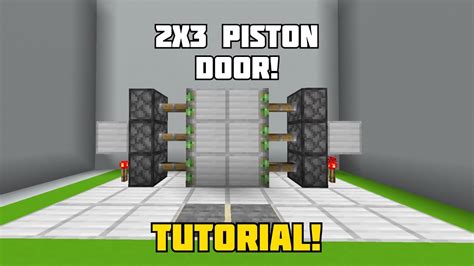 Minecraft Simple 2x3 Piston Door Tutorial Youtube