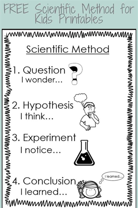 Free Scientific Method Chart For Kids Kindergarten Science