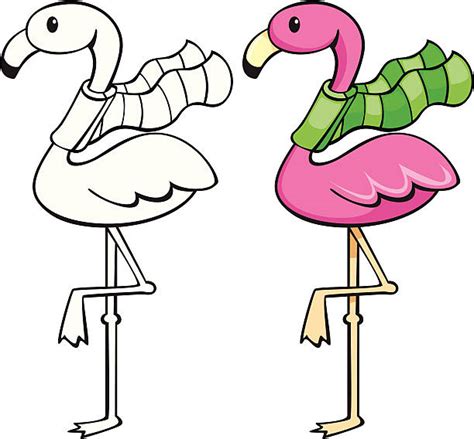Royalty Free Funny Flamingo Silhouette Clip Art Vector