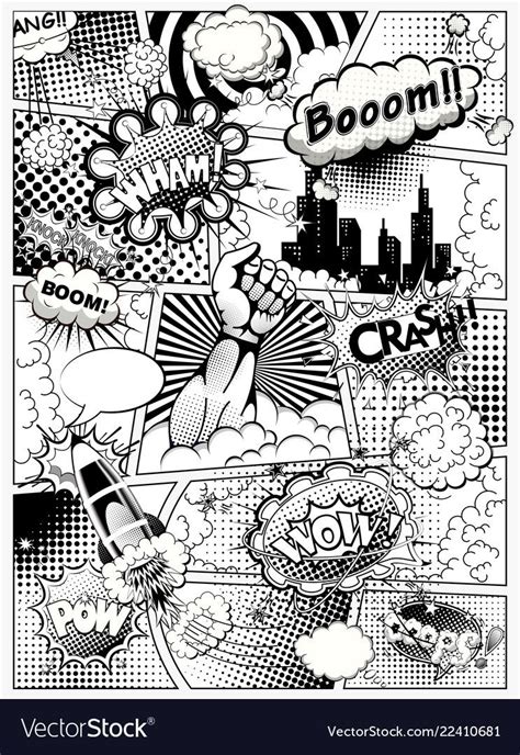 Black And White Comic Book Page Royalty Free Vector Image Arte De Livro Vil Es De Quadrinhos