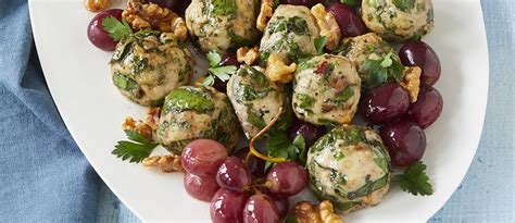 Savory Chicken Meatballs With Roasted Grapes Joy Bauer Savory