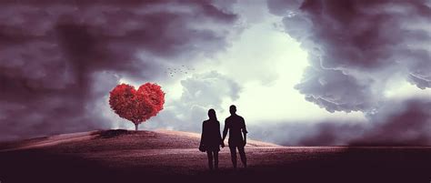 Heart Tree Couple Love Romance Lovers Nature Romantic