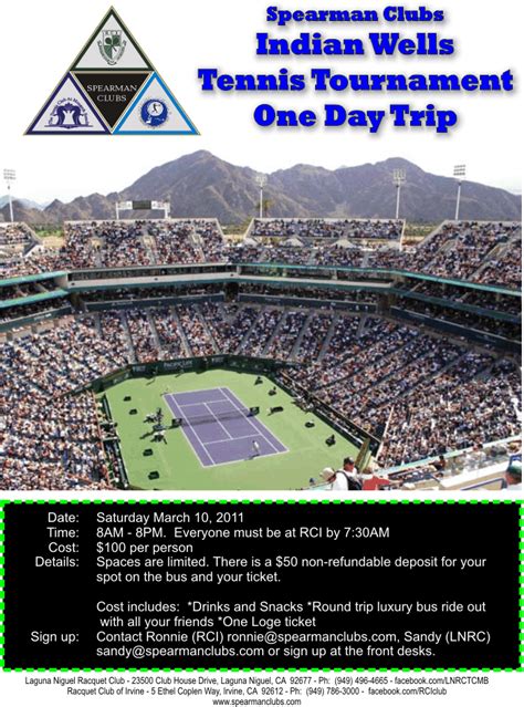 Get the latest indian wells 2020 news from perfect tennis. Laguna Niguel Racquet Club: Indian Wells Tennis Tournament ...