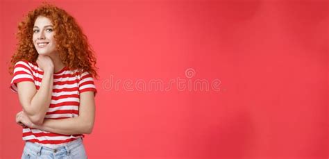 Cheerful Lively Cute Tender Redhead Curly Girl Romantic Summer Mood Pondering What Present