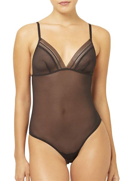 French Connection French Connection Sheer Mesh Bodysuit Walmart