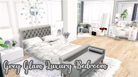 Grey Glam Luxury Bedroom Ideas The Sims 4 Speed Build Youtube