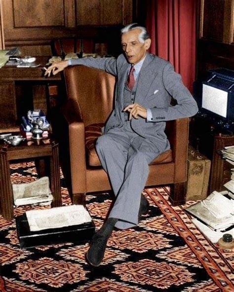 Mohammed Ali Jinnah President Of India S Moslem League Sitting In