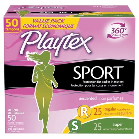 Playtex Sport Plastic Tampons Regularsuper Unscented 50 Ct