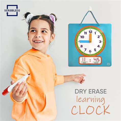 Buy Scribbledo Writable Dry Erase Learning Clock For Kids With Red