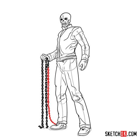 How to draw ghostrider sketch saturday. How to draw Ghost Rider with a hellfire chain - Step by ...
