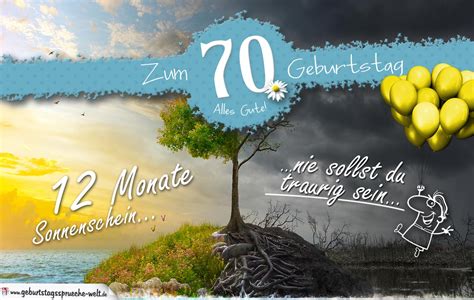 Wer mit facebook gratulation 60.geburtstag mit bild whatsapp kostenlos. 70. Geburtstag - Geburtstagskarte 12 Monate Sonnenschein ...