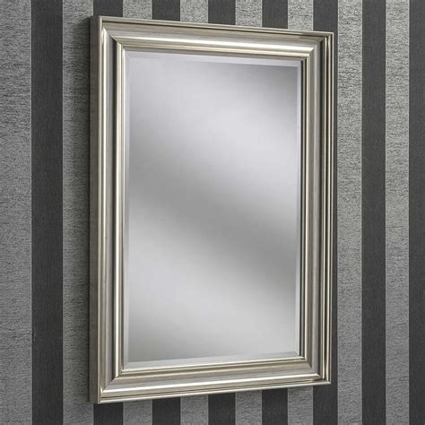 Bevelled Silver Rectangular Wall Mirror Decor Homesdirect365