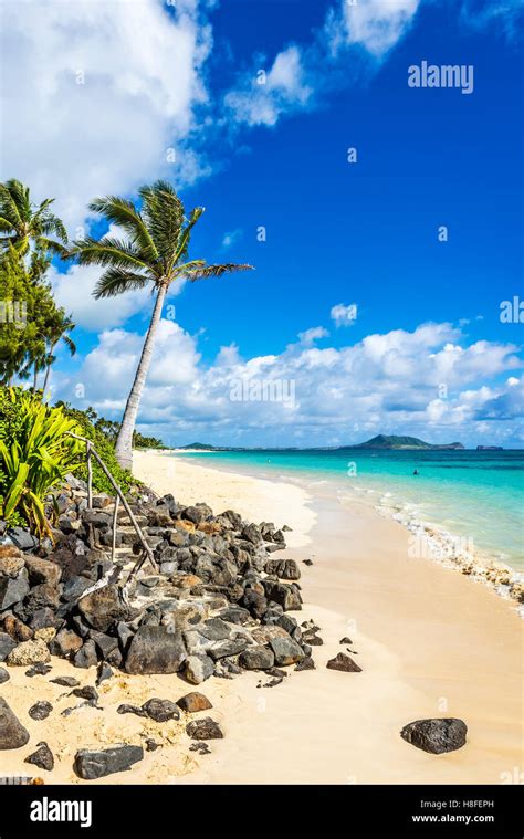 Lanikai Beach Kailua Oahu Hawaii Usa Stock Photo Alamy