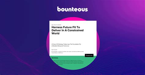 Press Release Bounteous Recognized In “future Fit” Report By Leading