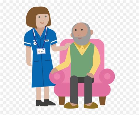 People 2 Community Nurse With Patient Cartoon Clipart 1228481