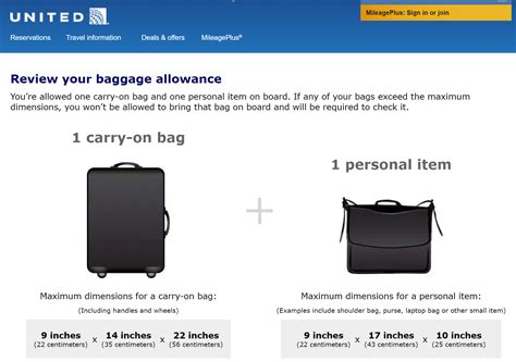 Baggage Size For Carry On United Airlines