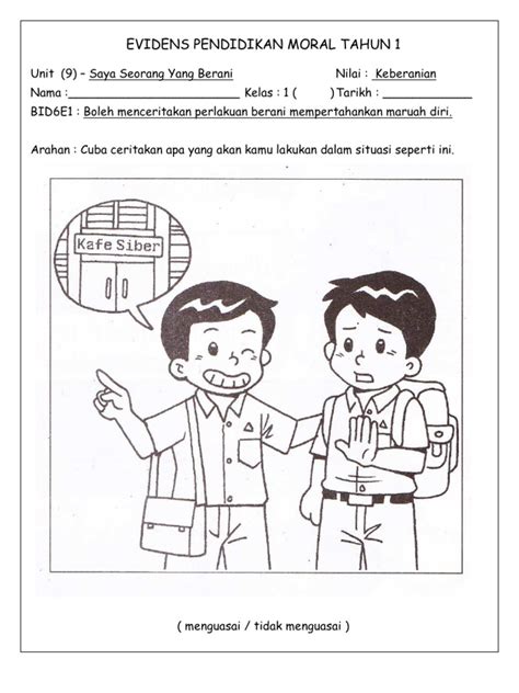 Tahun 1 pendidikan moral (buku teks).pdf. Evidens Pendidikan Moral Tahun 1 Keberanian