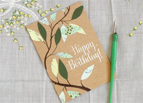 Leafy Homemade Birthday Card Tutorial The Postmans Knock