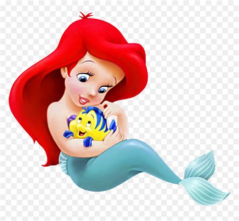Ariel And Flounder The Little Mermaid Baby Ariel Disney Hd Png