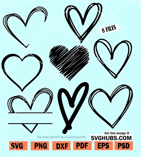 Scribble Heart Svg Bundle Heart Symbols Svg Bundle Heart Shape Svg Bundle