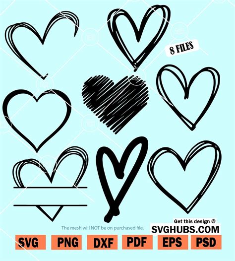 Scribble Heart Svg bundle, Heart symbols svg bundle, Heart shape svg bundle | Svg Hubs