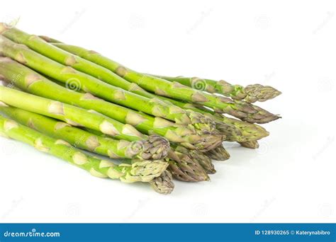 Fresh Green Asparagus Spear Isolated On White Stock Image Image Of