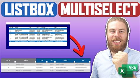 Listbox Mit Multiselect Werte Auslesen Excel Vba Youtube