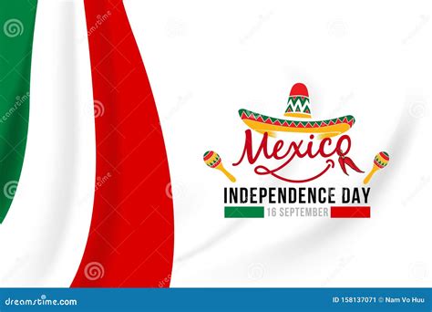Happy Mexico Independence Day Sign Stock Vector Illustration Of