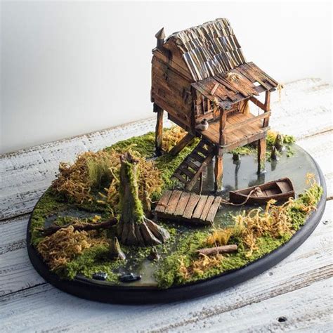 Miniature Diorama Swamp Bayou Art Landscape Miniature House Diorama