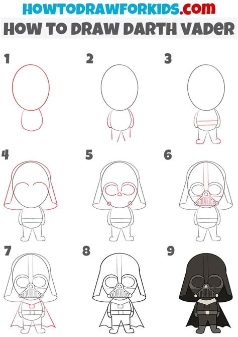How To Draw Darth Vader In Star Wars Drawings Cute Easy Drawings Drawing Stars