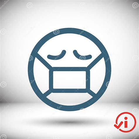 Emoticon With Medical Mask Over Mouth Icon Stock Vector Illustration