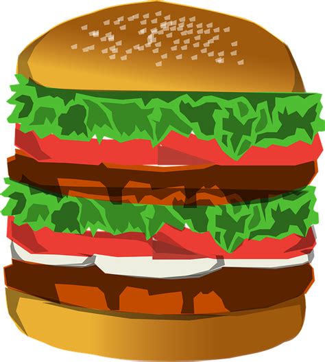Free Vector Graphic Hamburger Deluxe Huge Salad Free Image On