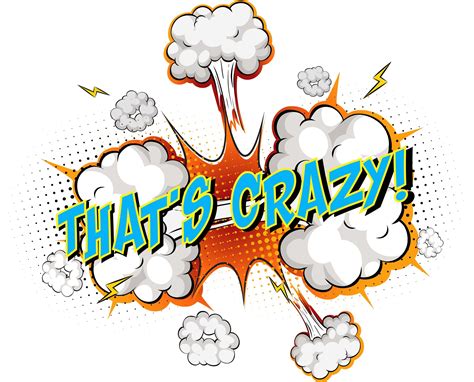 Word Thats Crazy On Comic Cloud Explosion Background 1868453 Vector