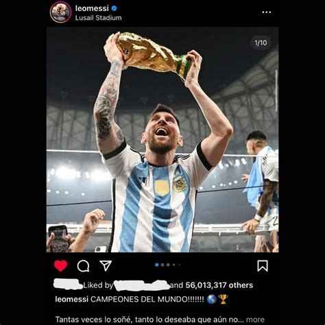 Lionel Messi Instagram Most Liked Post By A Sportsperson In History My Xxx Hot Girl