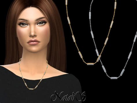 Diamond Bar Necklace By Natalis From Tsr • Sims 4 Downloads