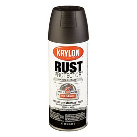 Krylon Rust Protector Enamel Satin Spray Paint Black 12 Oz Walmart