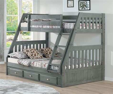 American Furniture Classics Solid Pine Twinfull Bunk Bed With Three
