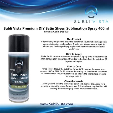 DIY Premium Satin Sheen Sublimation Spray 400ml
