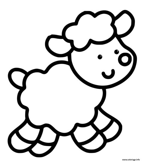 Coloriage Mouton Facile Maternelle 2 Ans Dessin Facile à Imprimer