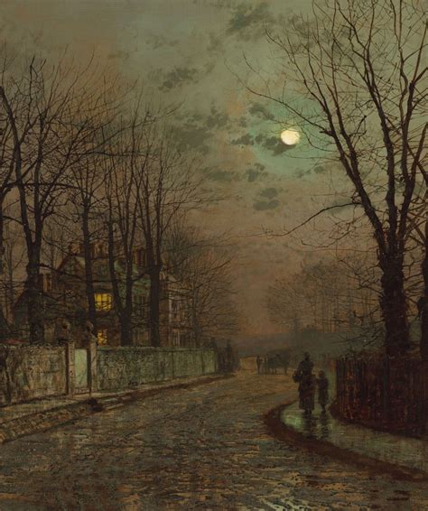 A Wet Road Knostrop Yorkshire By John Atkinson Grimshaw Mysterious