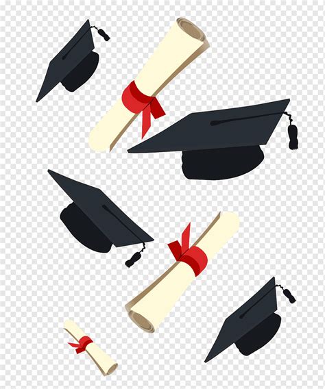 Mortar Hats On Air Illustration Graduation Ceremony Square Academic