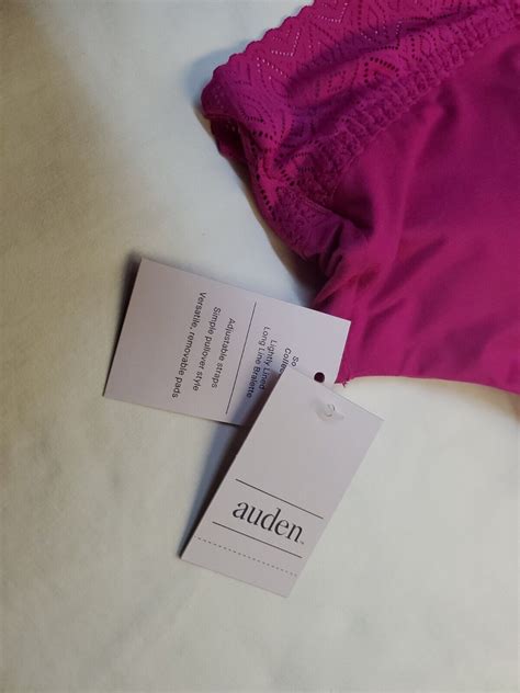 Auden Dark Pink Lace Lightly Lined Long Line Bralette Medium Nwt Ebay