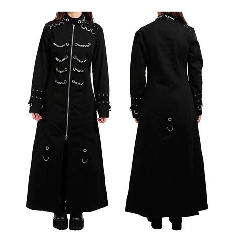 Women Ladies Gothic Uniform Long Coat Rock Cosplay Steampunk Etsy