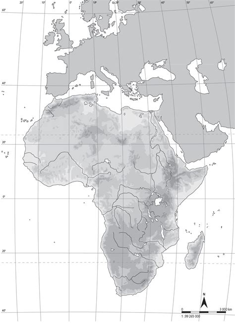 Mapa Fisico Mudo De Africa En Blanco Y Negro Images