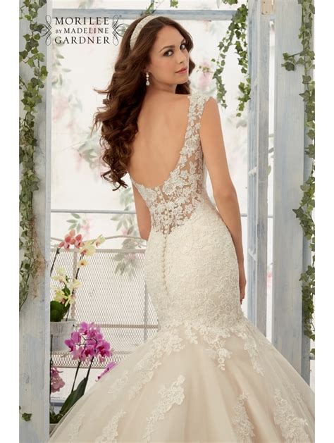 Mori Lee 5407 Mermaid Style Lace Wedding Dress Ivory